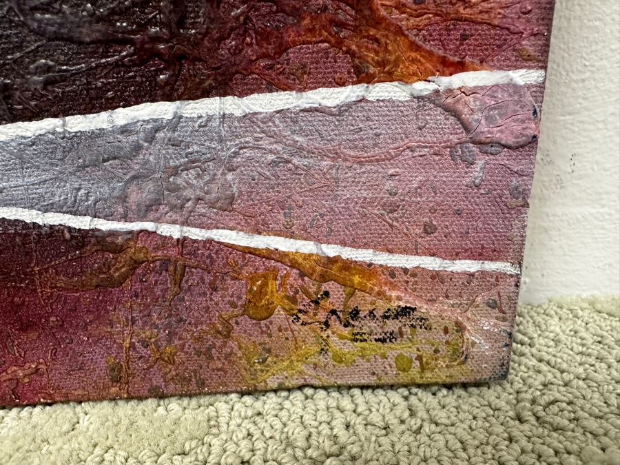 Gerrit Greve (1948-2024, Cardiff by the Sea, CA) Original Acrylic Abstract Painting On Canvas Untitled Signed Lower Right 24' X 30' Estimate $700 - $900 [Photo 6]