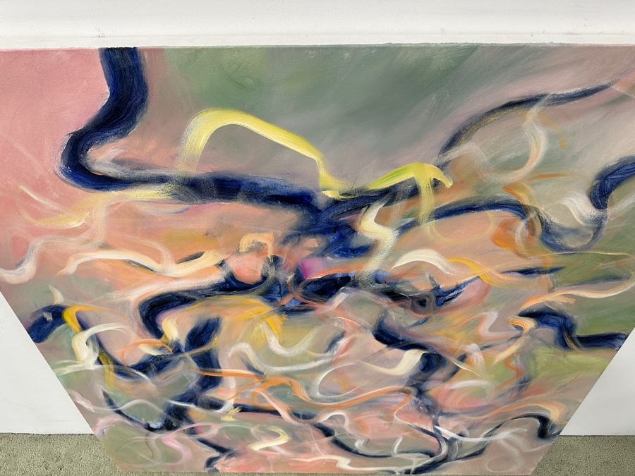 Gerrit Greve (1948-2024, Cardiff by the Sea, CA) Original Acrylic Abstract Painting On Canvas Untitled Signed Verso Dated 2018 48' X 48' Estimate $2,300 - $2,900 [Photo 4]