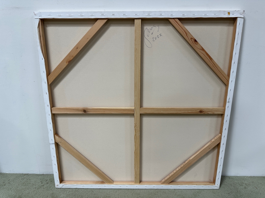 Gerrit Greve (1948-2024, Cardiff by the Sea, CA) Original Acrylic Abstract Painting On Canvas Untitled Signed Lower Left And Verso Dated 2022 48' X 48' Estimate $2,300 - $2,900 [Photo 6]