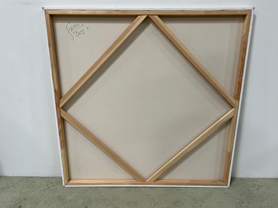 Gerrit Greve (1948-2024, Cardiff by the Sea, CA) Original Acrylic Abstract Painting On Canvas Untitled Signed Lower Right And Verso Dated 2022 48' X 48' Estimate $2,300 - $2,900 [Photo 6]