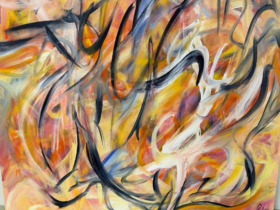 Gerrit Greve (1948-2024, Cardiff by the Sea, CA) Original Acrylic Abstract Painting On Canvas Untitled Signed Lower Right And Verso Dated 2022 48' X 48' Estimate $2,300 - $2,900 [Photo 3]