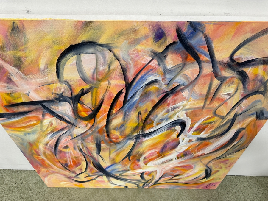 Gerrit Greve (1948-2024, Cardiff by the Sea, CA) Original Acrylic Abstract Painting On Canvas Untitled Signed Lower Right And Verso Dated 2022 48' X 48' Estimate $2,300 - $2,900 [Photo 5]