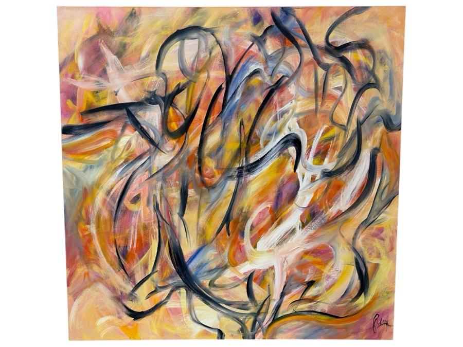 Gerrit Greve (1948-2024, Cardiff by the Sea, CA) Original Acrylic Abstract Painting On Canvas Untitled Signed Lower Right And Verso Dated 2022 48' X 48' Estimate $2,300 - $2,900