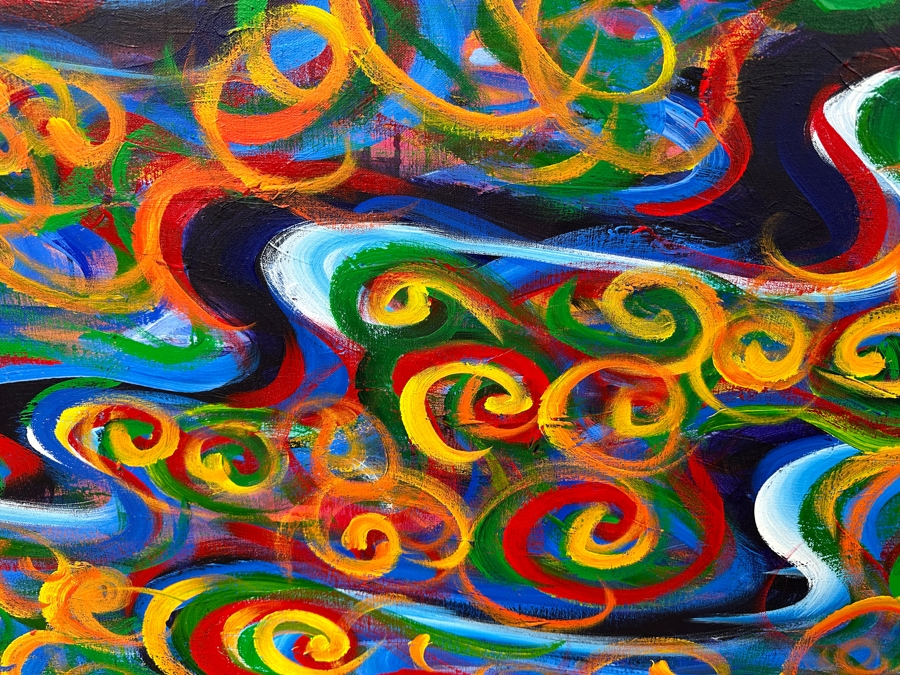 Gerrit Greve (1948-2024, Cardiff by the Sea, CA) HUGE Original Acrylic Triptych Painting On Canvas Untitled Unsigned 216' X 45' Estimate $9,700 - $12,000 [Photo 5]