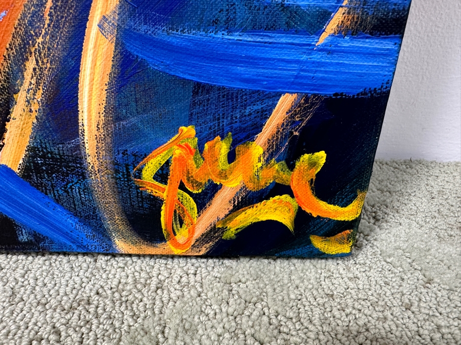 Gerrit Greve (1948-2024, Cardiff by the Sea, CA) Original Acrylic Diptych Painting On Canvas Titled 'The End Of Fire' Signed Bottom Right And Verso Dated 1990 48' X 78' Estimate $3,700 - $4,700 [Photo 6]