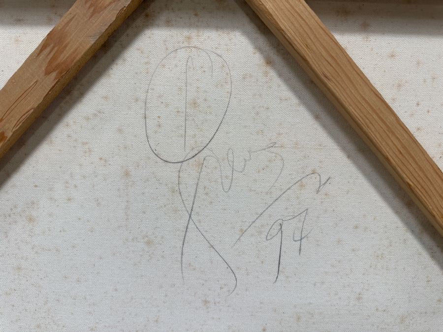 Gerrit Greve (1948-2024, Cardiff by the Sea, CA) HUGE Original Large Acrylic Triptych Painting On Canvas Titled 'Glory' Signed Bottom Right and Verso Dated 1997 Measures 148' X 50' Estimate $7,000 - $9,000 [Photo 8]