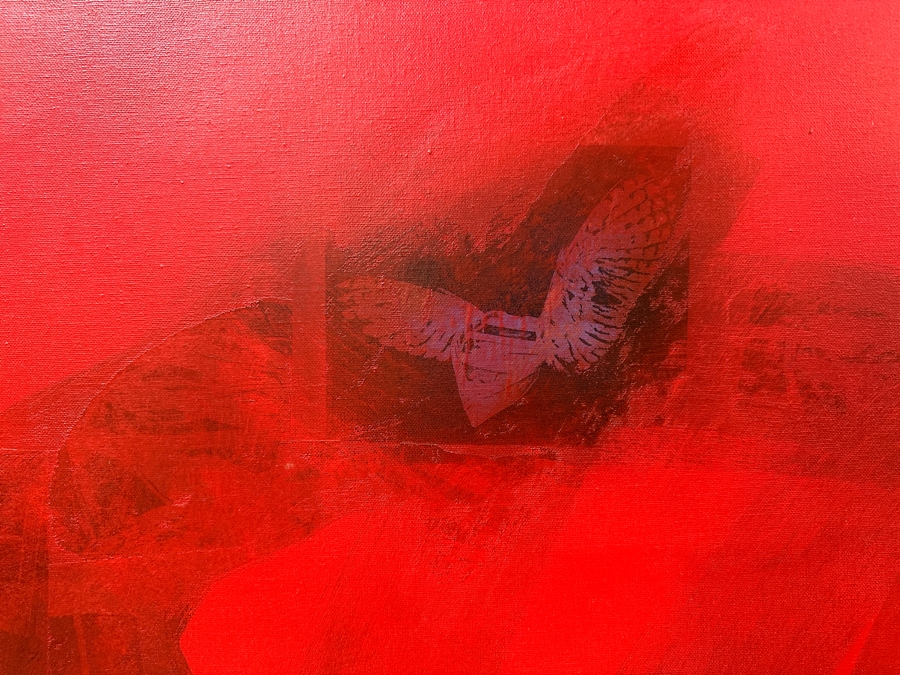 Gerrit Greve (1948-2024, Cardiff by the Sea, CA) Original Acrylic Painting On Canvas Titled 'The Inspiration Of St. Matthew II After Caravaggio Circa 1594-96 - Witness #2' Signed Verso Dated 1994 45' X 72' Estimate $3,200 - $4,000 [Photo 7]