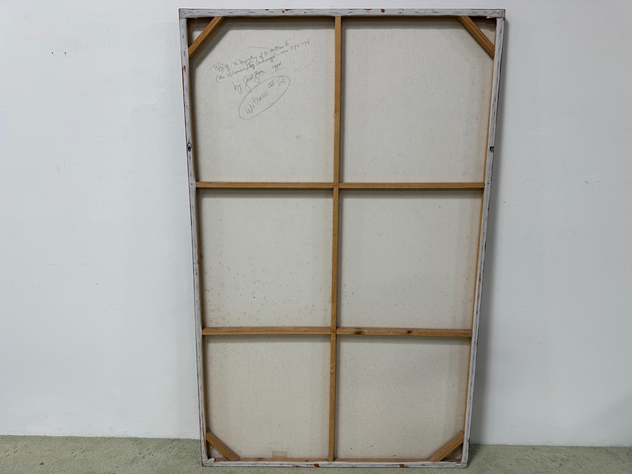 Gerrit Greve (1948-2024, Cardiff by the Sea, CA) Original Acrylic Painting On Canvas Titled 'The Inspiration Of St. Matthew II After Caravaggio Circa 1594-96 - Witness #2' Signed Verso Dated 1994 45' X 72' Estimate $3,200 - $4,000 [Photo 10]