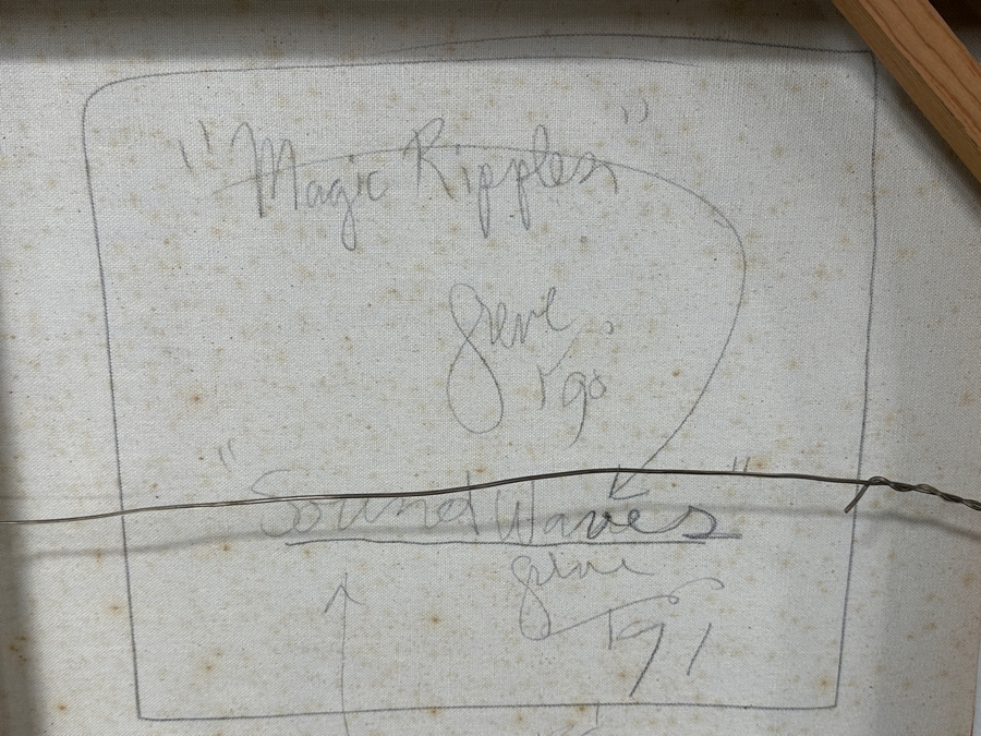 Gerrit Greve (1948-2024, Cardiff by the Sea, CA) Original Acrylic 3D Mixed-Media Painting On Canvas With Actual Guitar Titled 'Sound Waves' Signed Verso Dated 1991 39' X 48' Estimate $2,000 - $2,400 Used As Poster For 1st Annual San Diego Music Awards [Photo 12]
