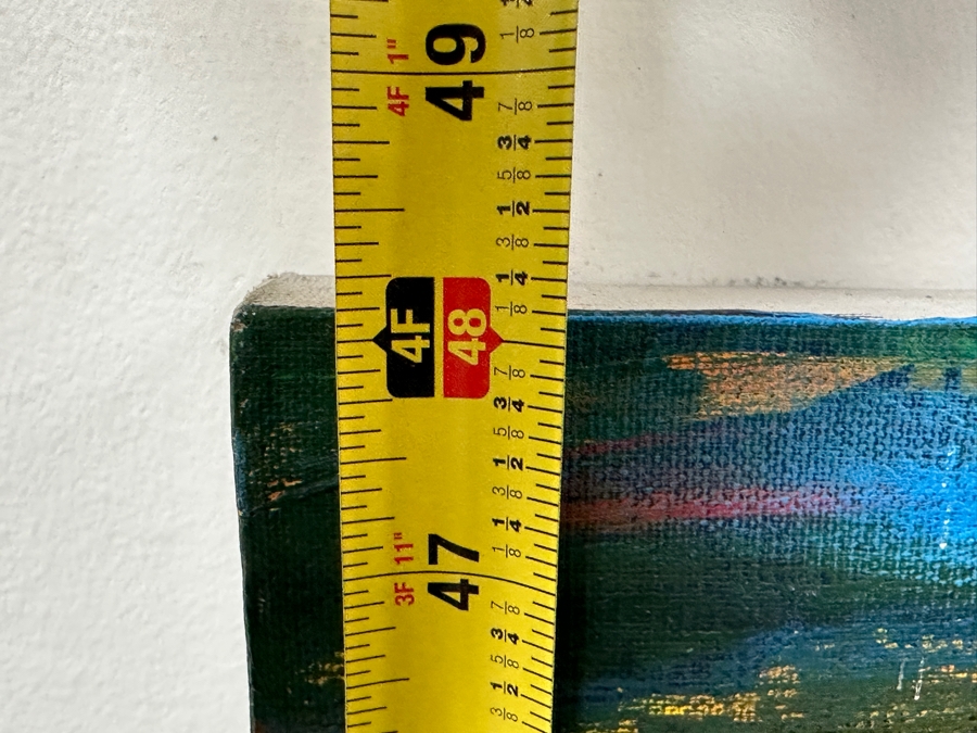 Gerrit Greve (1948-2024, Cardiff by the Sea, CA) Original Acrylic 3D Mixed-Media Painting On Canvas With Actual Guitar Titled 'Sound Waves' Signed Verso Dated 1991 39' X 48' Estimate $2,000 - $2,400 Used As Poster For 1st Annual San Diego Music Awards [Photo 16]