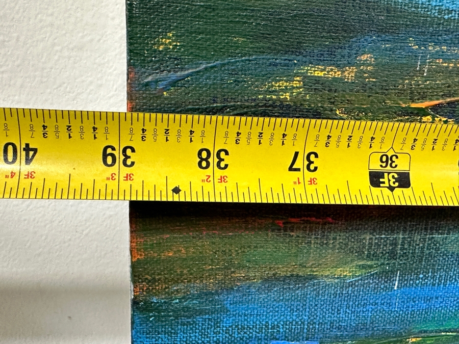 Gerrit Greve (1948-2024, Cardiff by the Sea, CA) Original Acrylic 3D Mixed-Media Painting On Canvas With Actual Guitar Titled 'Sound Waves' Signed Verso Dated 1991 39' X 48' Estimate $2,000 - $2,400 Used As Poster For 1st Annual San Diego Music Awards [Photo 15]