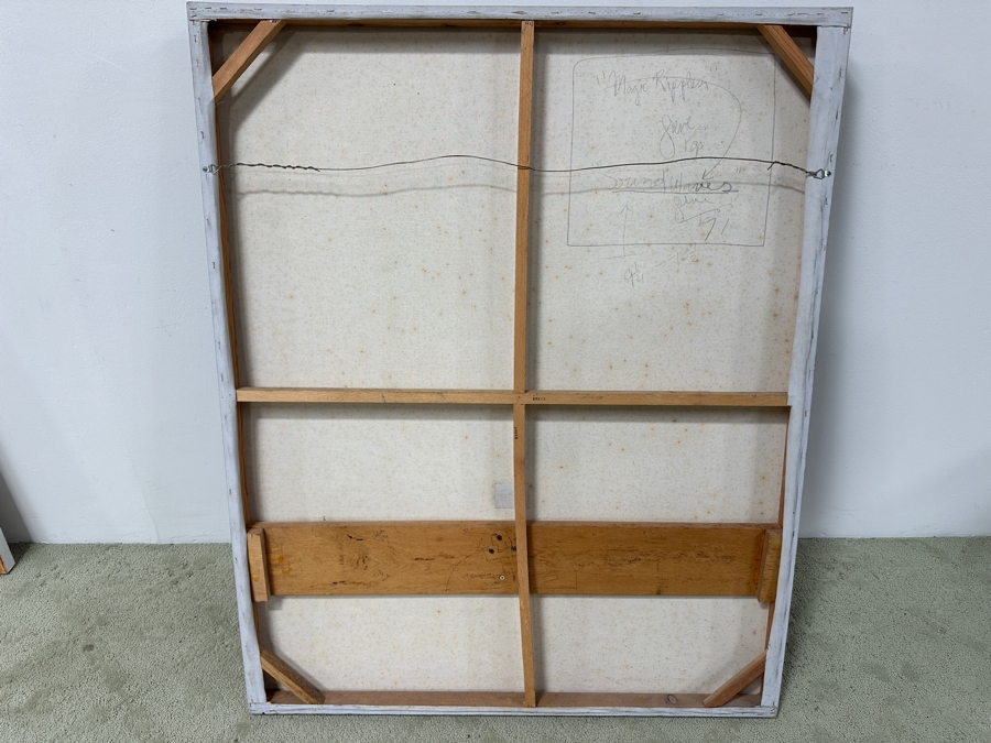 Gerrit Greve (1948-2024, Cardiff by the Sea, CA) Original Acrylic 3D Mixed-Media Painting On Canvas With Actual Guitar Titled 'Sound Waves' Signed Verso Dated 1991 39' X 48' Estimate $2,000 - $2,400 Used As Poster For 1st Annual San Diego Music Awards [Photo 11]