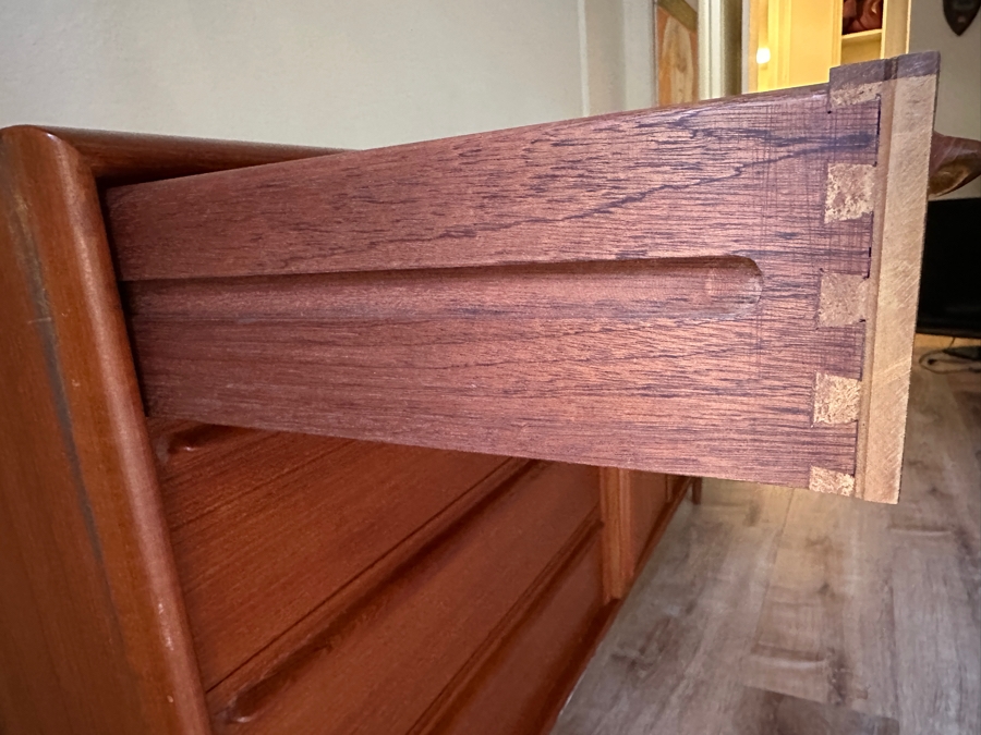 Svend Age Madsen For Falster Mobelfabrik Danish Teak 8-Drawer Dresser Sideboard With Sculpted Pulls 72W X 18.5D X 32H [Photo 8]