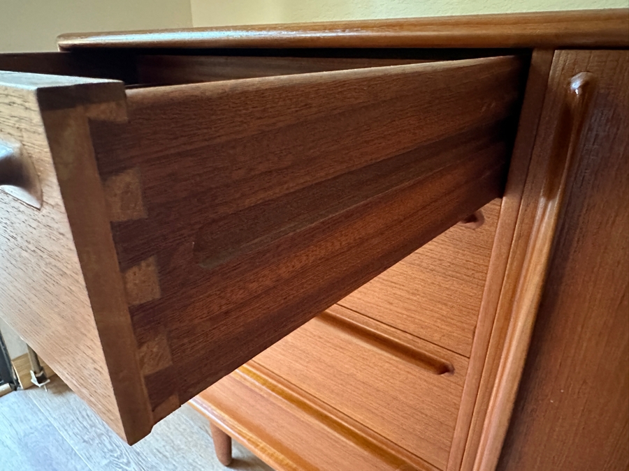 Svend Age Madsen For Falster Mobelfabrik Danish Teak 8-Drawer Dresser Sideboard With Sculpted Pulls 72W X 18.5D X 32H [Photo 6]