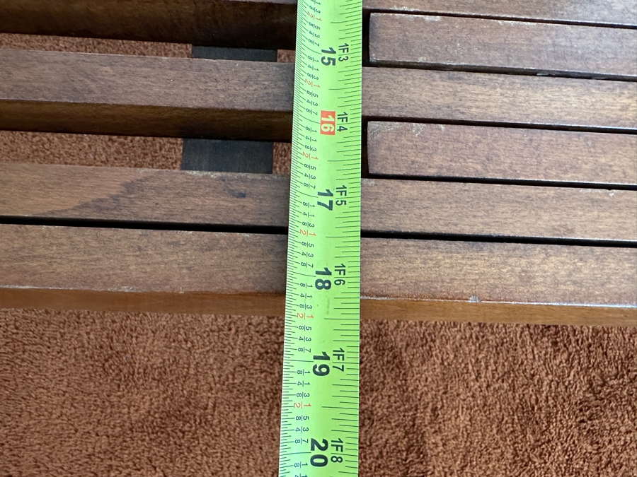 Mid-Century Modern Yugoslavian Slatted Coffee Table Bench With Extendible Slats 48W (59.5W Extended) X 18D X 14.5H  [Photo 13]