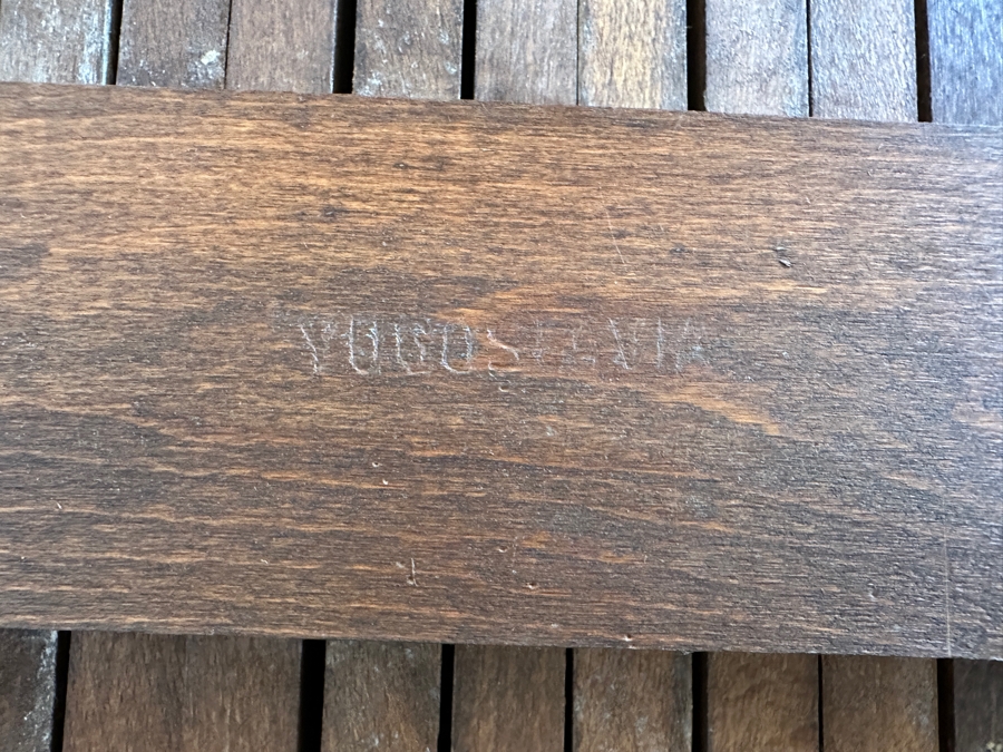 Mid-Century Modern Yugoslavian Slatted Coffee Table Bench With Extendible Slats 48W (59.5W Extended) X 18D X 14.5H  [Photo 11]