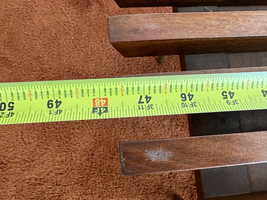 Mid-Century Modern Yugoslavian Slatted Coffee Table Bench With Extendible Slats 48W (59.5W Extended) X 18D X 14.5H  [Photo 12]