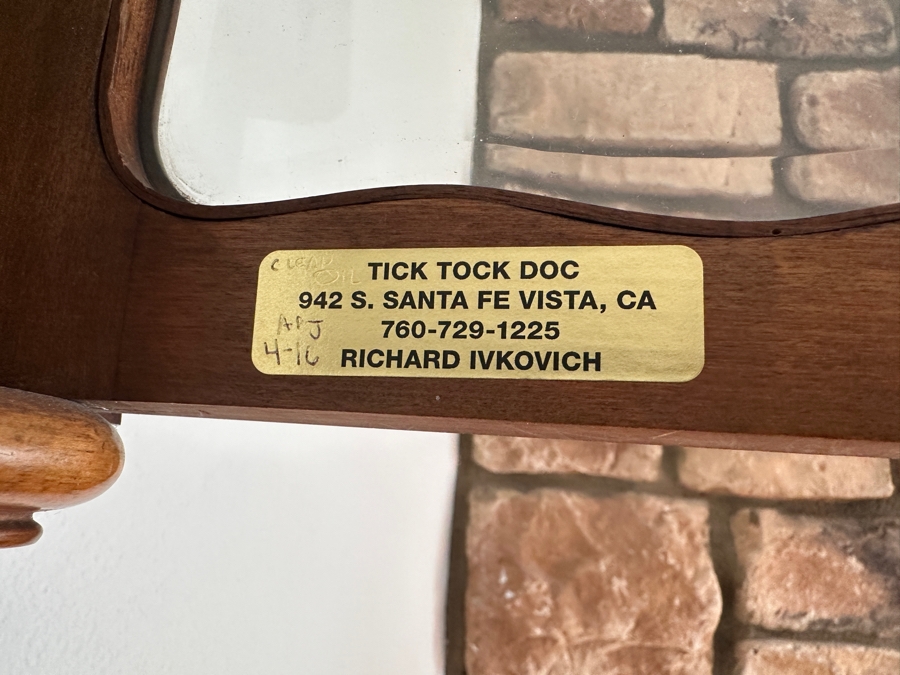 Stunning Antique Art Nouveau German Wall Clock With Ornate Wooden Carvings Working 15W X 7D X 34H [Photo 8]