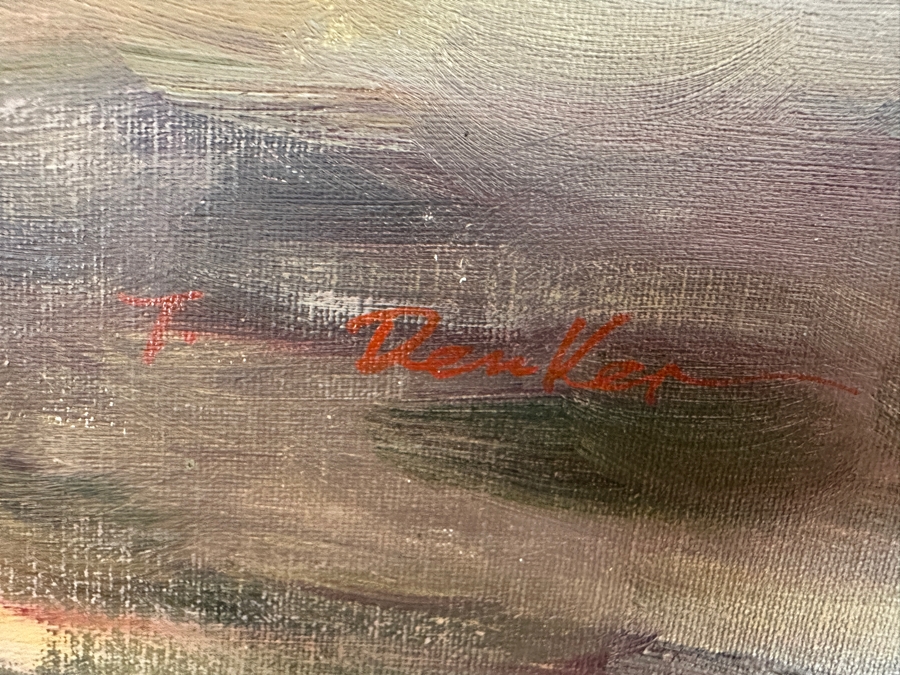 Original Still Life Oil Painting On Canvas Signed Lower Right T. Denver 36 X 24 Framed 41.5 X 30 [Photo 5]