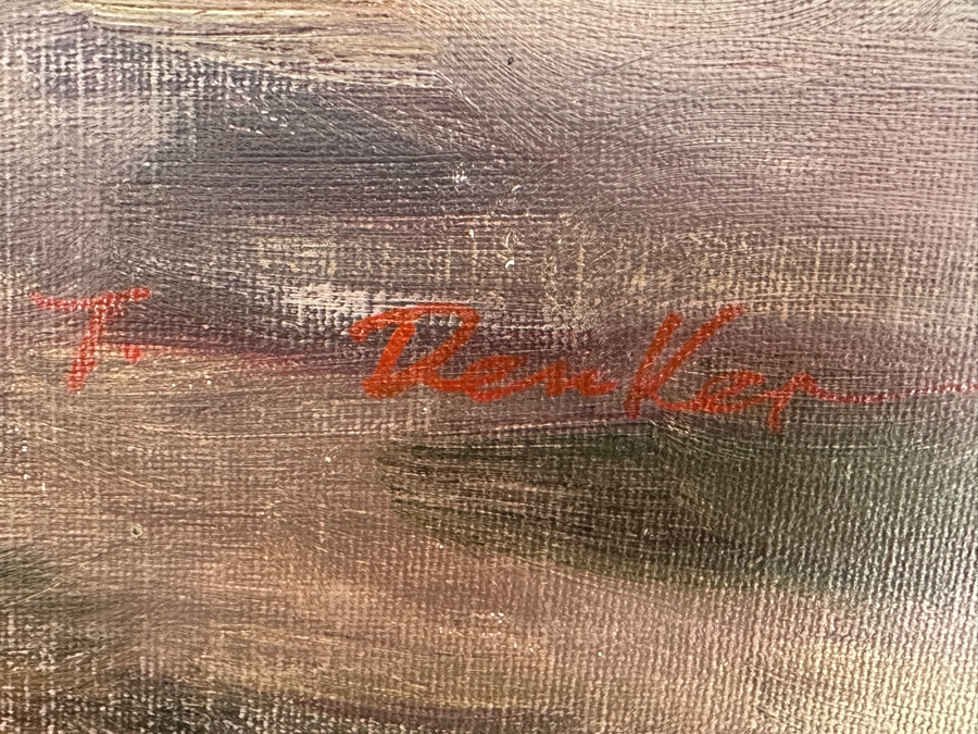 Original Still Life Oil Painting On Canvas Signed Lower Right T. Denver 36 X 24 Framed 41.5 X 30 [Photo 8]