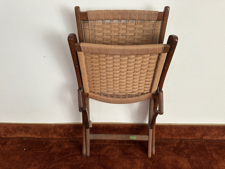 Mid-Century Modern Woven Paper Cord Folding Chair From Yugoslavia [Photo 7]