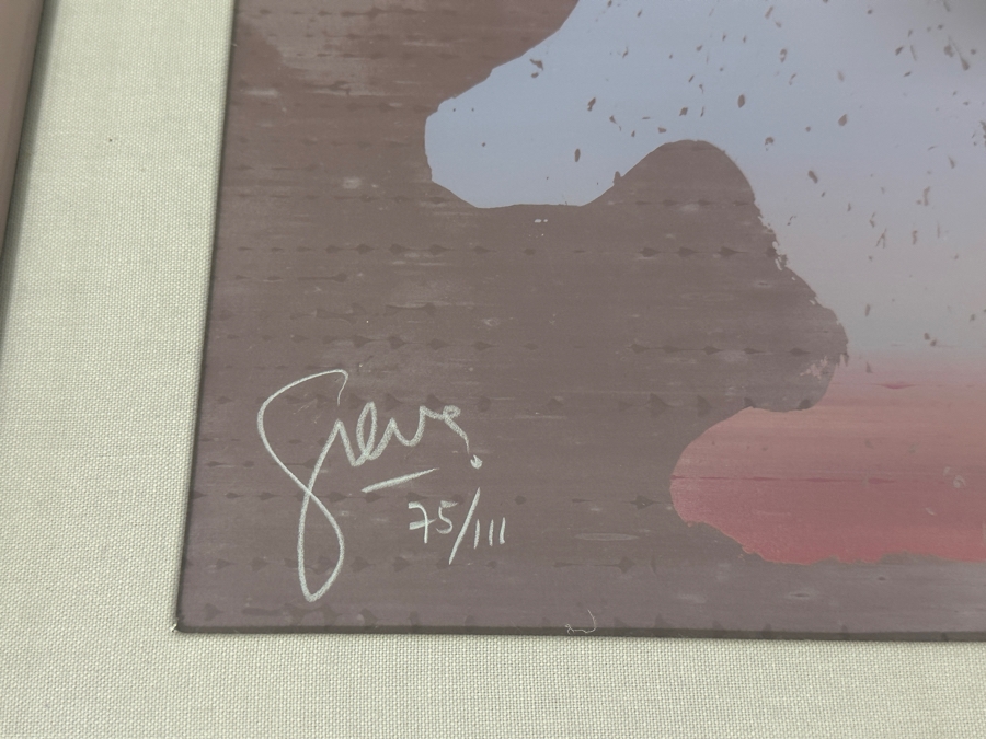 Just Added - Gerrit Greve (1948-2024, Cardiff by the Sea, CA) Limited Edition Print 75/111 Untitled Cats Signed Bottom Right 22” X 22” and 9” x 22” Framed: 30” x 45” [Photo 4]