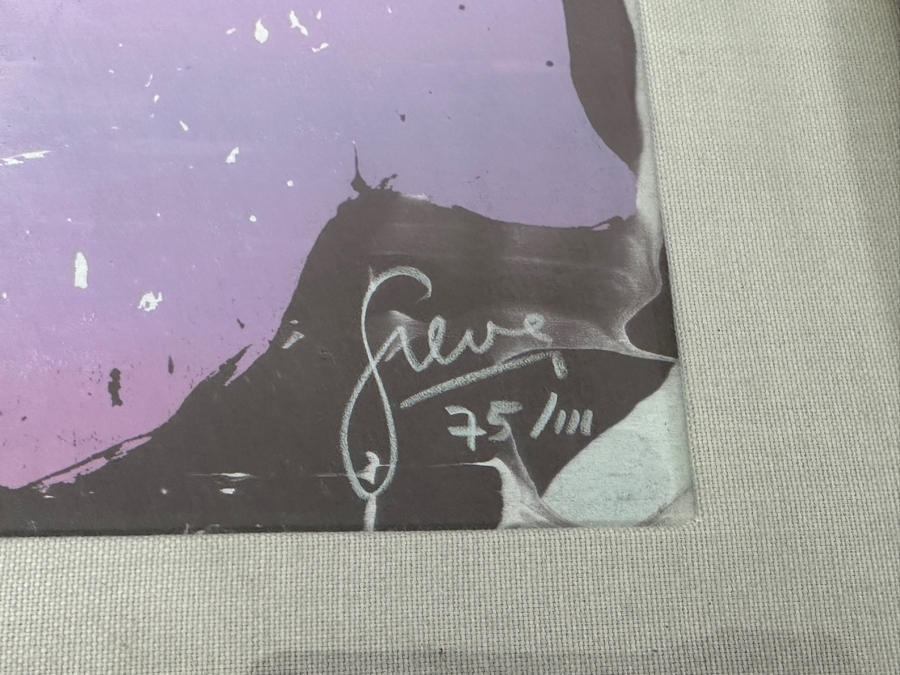 Just Added - Gerrit Greve (1948-2024, Cardiff by the Sea, CA) Limited Edition Print 75/111 Untitled Cats Signed Bottom Right 22” X 22” and 9” x 22” Framed: 30” x 45” [Photo 6]