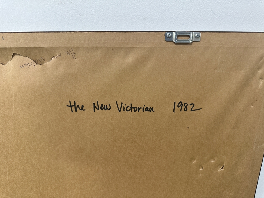 Just Added - Gerrit Greve (1948-2024, Cardiff by the Sea, CA) Original Acrylic Painting On Paper Titled “The New Victorian” Signed Bottom Right Dated 1982 23” X 28.5” Framed: 31” x 38.5”  [Photo 13]