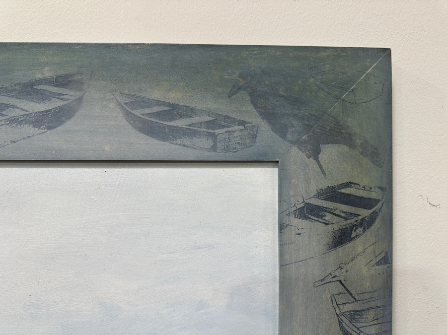 Just Added - Gerrit Greve (1948-2024, Cardiff by the Sea, CA) Original Acrylic Painting On Canvas “Vessel for Fondest Memories” Custom Matching Frame with Carbon Transfers Signed Bottom Left Dated 1998 Framed: 19.5” x 23.5” Estimate $1,100 - 1,350 [Photo 8]