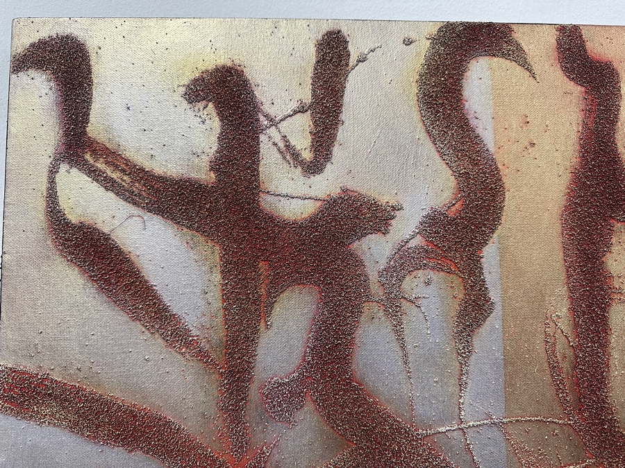 Just Added - Gerrit Greve (1948-2024, Cardiff by the Sea, CA) Original Mixed Media Acrylic and Sand Painting On Canvas Titled “Language of Poetry - 03” Signed Verso Dated 2006 24” X 24” Estimate $600- $800 [Photo 2]