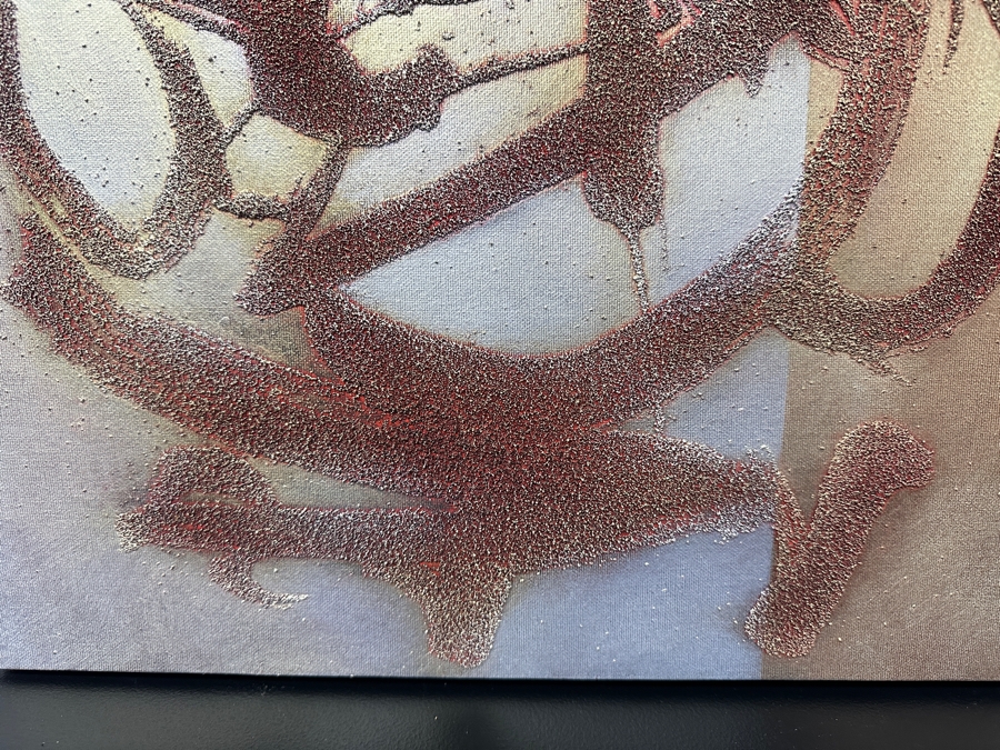 Just Added - Gerrit Greve (1948-2024, Cardiff by the Sea, CA) Original Mixed Media Acrylic and Sand Painting On Canvas Titled “Language of Poetry - 03” Signed Verso Dated 2006 24” X 24” Estimate $600- $800 [Photo 3]