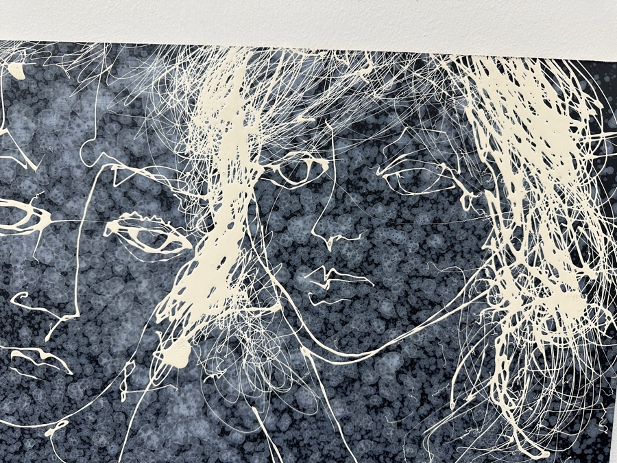 Just Added - Gerrit Greve (1948-2024, Cardiff by the Sea, CA) Original Acrylic Drip Painting On Board Titled “Larry and Kathie” Signed Bottom Left 30” X 24” Estimate $700 - $900 [Photo 2]