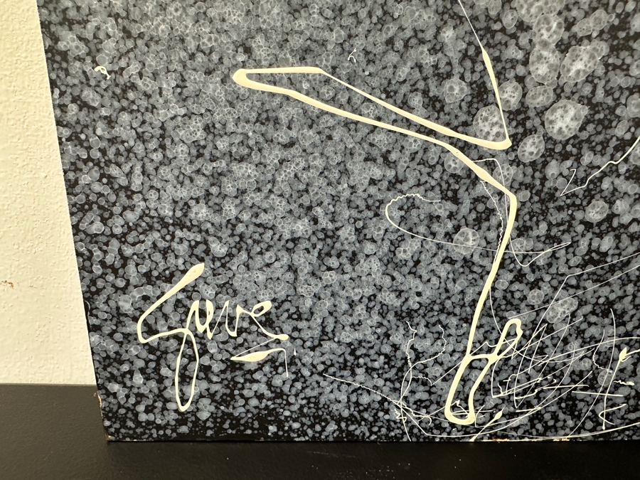 Just Added - Gerrit Greve (1948-2024, Cardiff by the Sea, CA) Original Acrylic Drip Painting On Board Titled “Larry and Kathie” Signed Bottom Left 30” X 24” Estimate $700 - $900 [Photo 5]