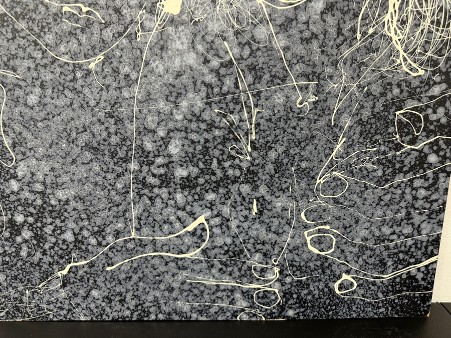 Just Added - Gerrit Greve (1948-2024, Cardiff by the Sea, CA) Original Acrylic Drip Painting On Board Titled “Larry and Kathie” Signed Bottom Left 30” X 24” Estimate $700 - $900 [Photo 4]