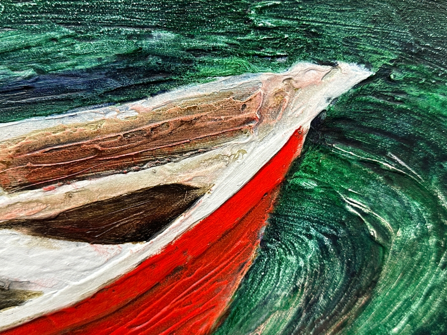 Just Added - Gerrit Greve (1948-2024, Cardiff by the Sea, CA) Original Acrylic Mixed-Media Painting On Canvas Titled “Remembering” Signed Verso Dated 2000 24” X 30” Estimate $700 - $900 [Photo 4]