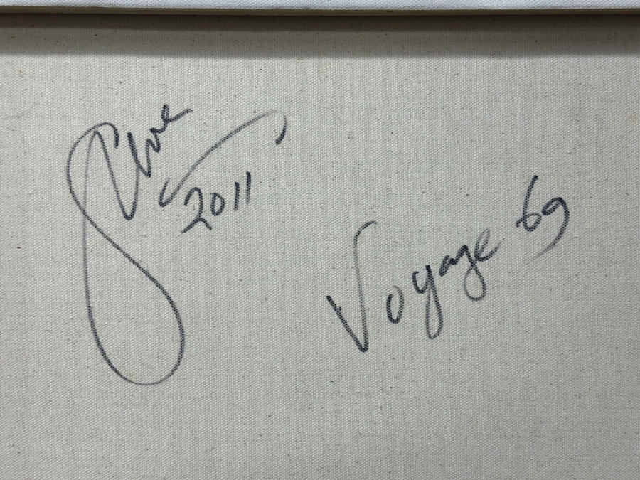 Just Added - Gerrit Greve (1948-2024, Cardiff by the Sea, CA) Original Acrylic Painting On Canvas Titled “Voyage 69” Signed Verso Dated 2011 36” X 24” Estimate $900 - $1,100 [Photo 7]