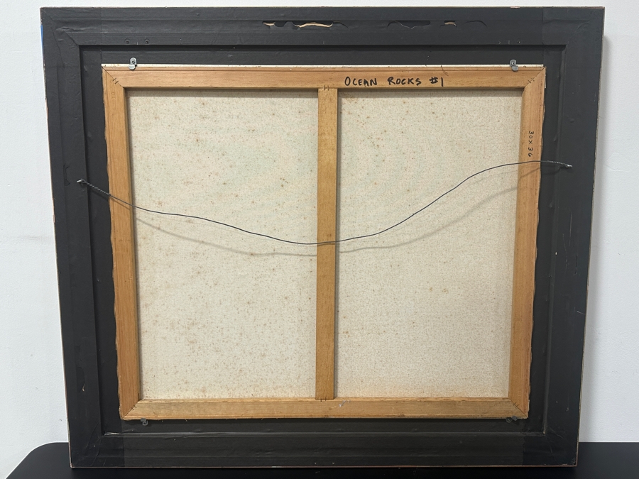Just Added - Gerrit Greve (1948-2024, Cardiff by the Sea, CA) Original Acrylic Painting On Canvas Titled “Ocean Rocks #1” Signed Bottom Right 45.5” X 39.5” Estimate $1,600 - $2,100 [Photo 10]