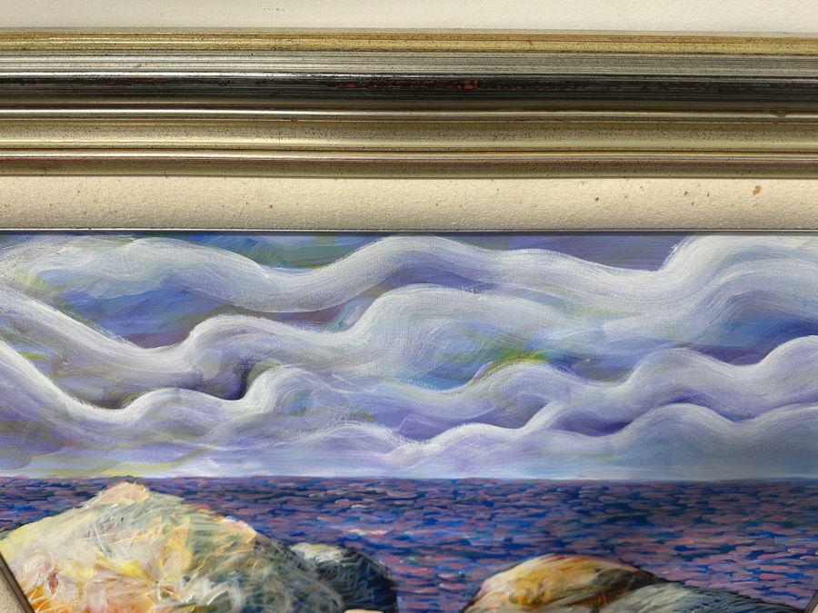 Just Added - Gerrit Greve (1948-2024, Cardiff by the Sea, CA) Original Acrylic Painting On Canvas Titled “Ocean Rocks #1” Signed Bottom Right 45.5” X 39.5” Estimate $1,600 - $2,100 [Photo 11]