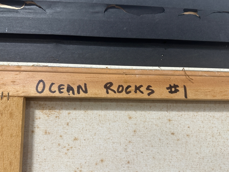 Just Added - Gerrit Greve (1948-2024, Cardiff by the Sea, CA) Original Acrylic Painting On Canvas Titled “Ocean Rocks #1” Signed Bottom Right 45.5” X 39.5” Estimate $1,600 - $2,100 [Photo 9]