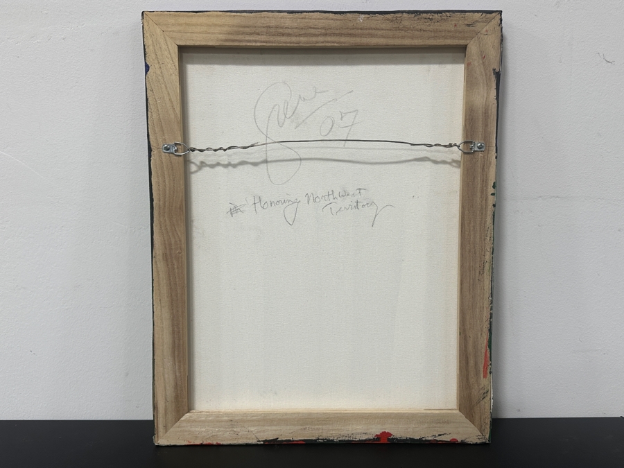 Just Added - Gerrit Greve (1948-2024, Cardiff by the Sea, CA) Original Acrylic Painting On Canvas Titled 'Honoring Northwest Territory” Signed Verso Dated 2007 16” X 20” Estimate $300 - $400 [Photo 6]