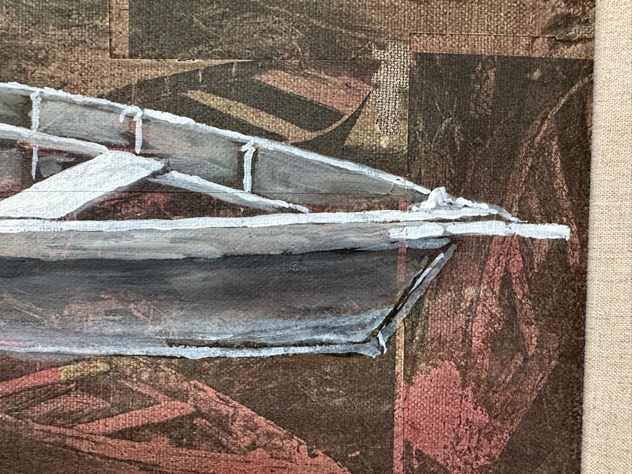 Just Added - Gerrit Greve (1948-2024, Cardiff by the Sea, CA) Original Acrylic Painting On Canvas Titled Elegy #34” Signed Verso Dated 1994 14” X 11” Framed: 21” x 18”  [Photo 5]