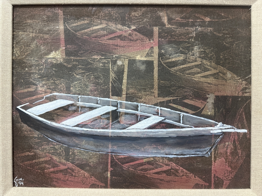Just Added - Gerrit Greve (1948-2024, Cardiff by the Sea, CA) Original Acrylic Painting On Canvas Titled Elegy #34” Signed Verso Dated 1994 14” X 11” Framed: 21” x 18”  [Photo 2]
