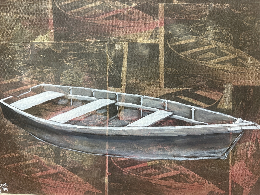 Just Added - Gerrit Greve (1948-2024, Cardiff by the Sea, CA) Original Acrylic Painting On Canvas Titled Elegy #34” Signed Verso Dated 1994 14” X 11” Framed: 21” x 18”  [Photo 6]