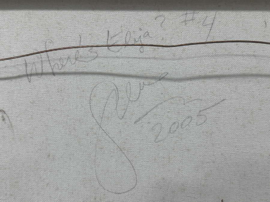 Just Added - Gerrit Greve (1948-2024, Cardiff by the Sea, CA) Original Acrylic Painting On Canvas Titled “Where’s Eliya? #4” Signed Verso Dated 2005 18.5” X 16” Framed: 24” x 20”  [Photo 9]