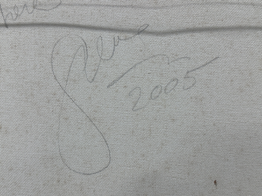 Just Added - Gerrit Greve (1948-2024, Cardiff by the Sea, CA) Original Acrylic Painting On Canvas Titled “Where’s Eliya? #4” Signed Verso Dated 2005 18.5” X 16” Framed: 24” x 20”  [Photo 10]