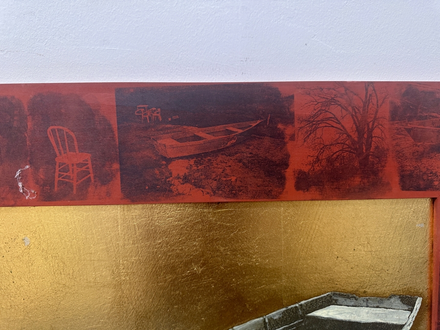 Just Added - Gerrit Greve (1948-2024, Cardiff by the Sea, CA) Original Acrylic Painting On Board Titled “Last Vessel in Silver Light” Signed Verso Dated 1998 16” X 12” Framed: 24” x 20”  [Photo 11]