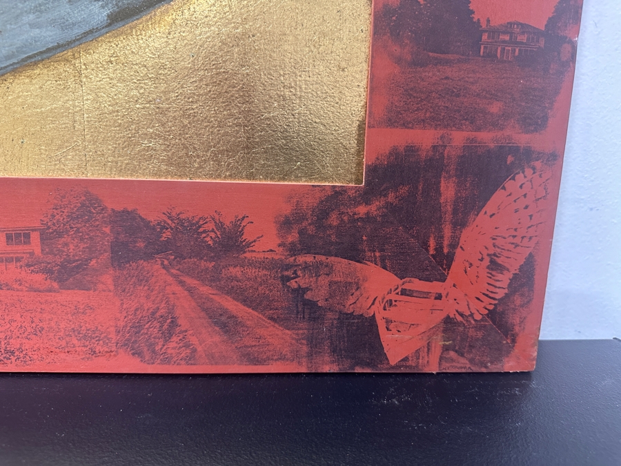 Just Added - Gerrit Greve (1948-2024, Cardiff by the Sea, CA) Original Acrylic Painting On Board Titled “Last Vessel in Silver Light” Signed Verso Dated 1998 16” X 12” Framed: 24” x 20”  [Photo 8]