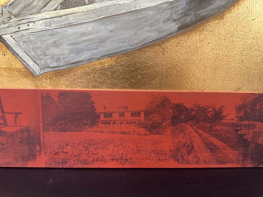 Just Added - Gerrit Greve (1948-2024, Cardiff by the Sea, CA) Original Acrylic Painting On Board Titled “Last Vessel in Silver Light” Signed Verso Dated 1998 16” X 12” Framed: 24” x 20”  [Photo 7]