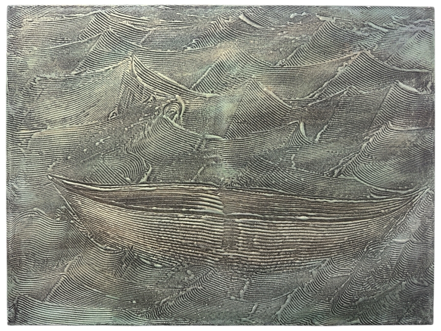 Just Added - Gerrit Greve (1948-2024, Cardiff by the Sea, CA) Original Acrylic Mixed-Media Painting On Canvas Untitled Signed Verso Dated 2005 Measures 24' X 18' Estimate $450 - $550