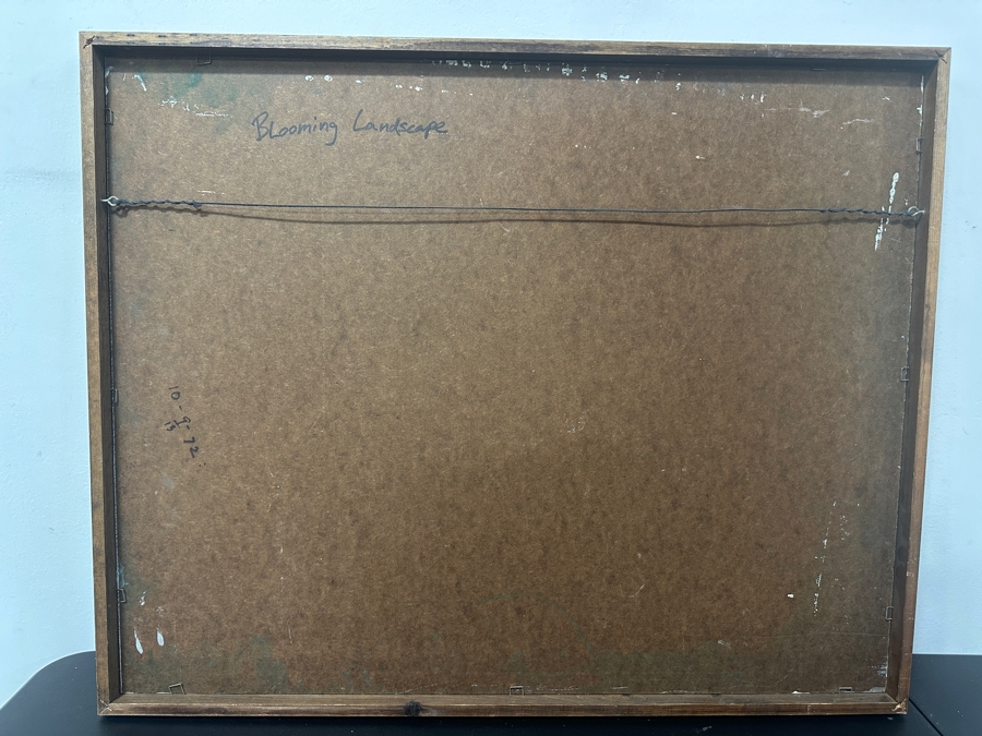 Just Added - Gerrit Greve (1948-2024, Cardiff by the Sea, CA) Original Acrylic Abstract Landscape Painting On Board Titled 'Blooming Landscape' Signed Lower Right Measures 30' X 24' Estimate $700 - $900 [Photo 6]